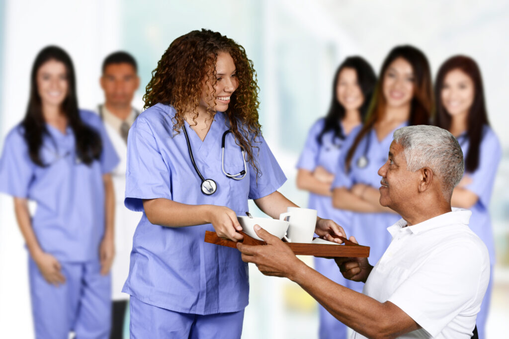 Nurse who is working her shift in a hospital